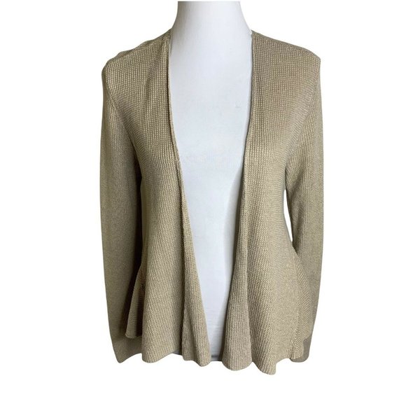 EILEEN FISHER Womens Beige Stretch Zippered Pocketed Unlined Long Sleeve Stand Collar Hooded Jacket